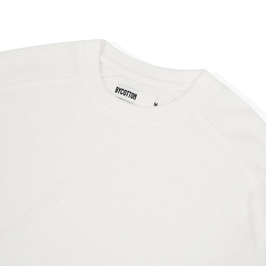 Áo Thun Nam Tay Dài BY COTTON Premium White Long Sleeve Tee