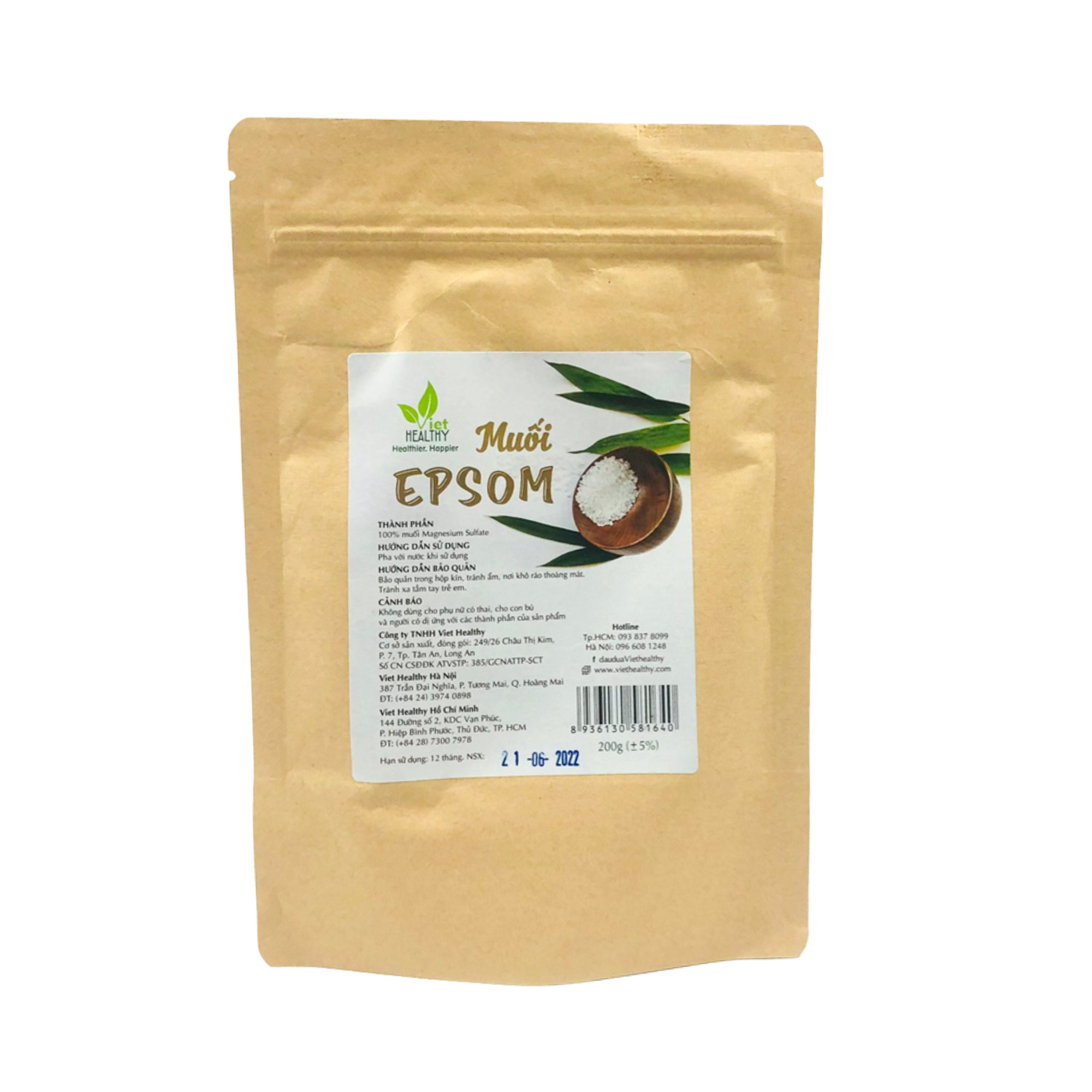 Muối Epsom 200g VietHealthy