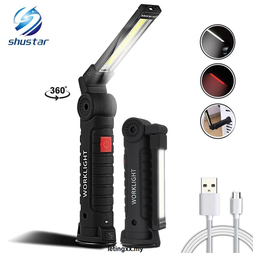 Đèn Pin Led Cob 5 Chế Độ Sạc Usb Thiết Kế Từ Tính Chống Thấm Nước 2 Kích Thước