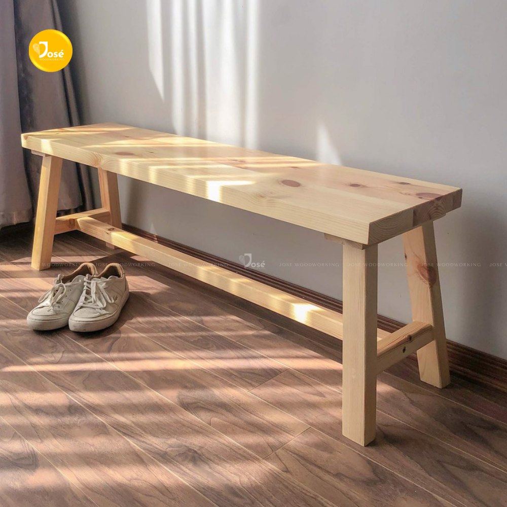 Ghế Băng Dài Ngồi Bàn Ăn JOSE Ghế Bench Gỗ Dài Ngồi Thay Giày Trang Trí Hành Lang Bằng Gỗ Tự Nhiên Cao 45cm