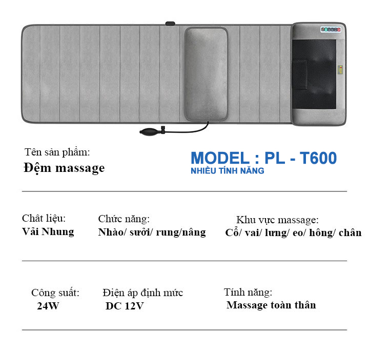 Đệm Massage Toàn Thân aYosun PL - T600 