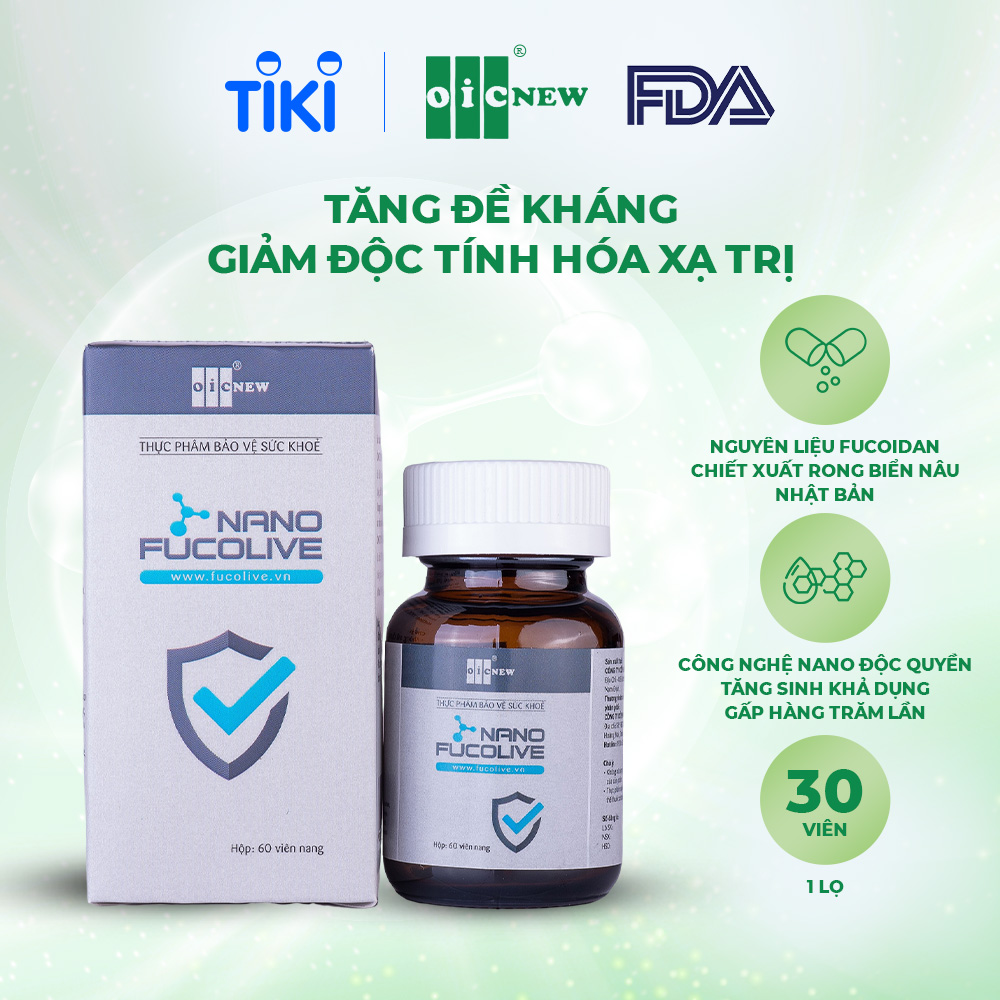 Viên Uống Nano Fucoidan OIC New Chiết Xuất Từ Rong Nâu Tăng Cường Sức Đề Kháng Và Chống Oxy Hóa Lọ 30 Viên