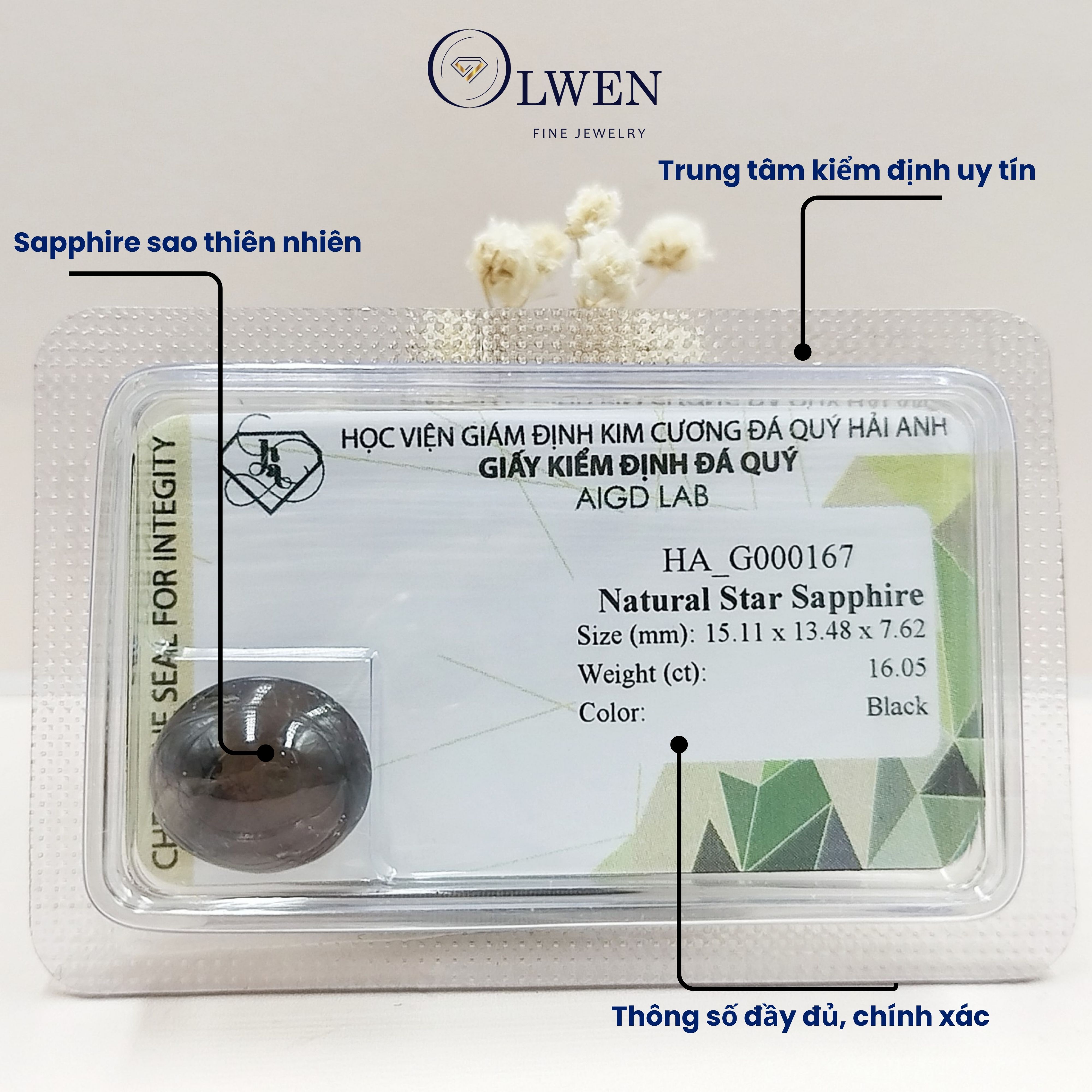 Viên đá Sapphire thiên nhiên HA-G000167