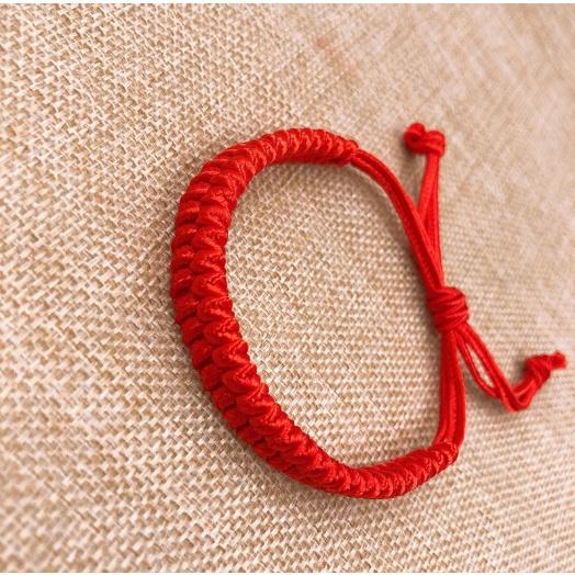 Vòng tay sợi chỉ đeo tay dây màu đỏ may mắn dây lụa xoắn, trang sức xinh xắn