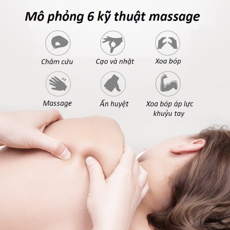 Miếng dán massage xoa bóp cổ vai gáy mini 6 chế độ tiện lợi, Máy mát xa châm cứu đấm bóp massage xung điện