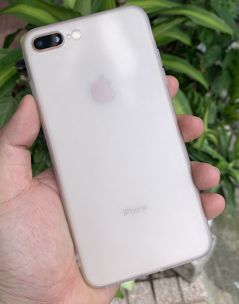 Ốp lưng viền dẻo trắng sần nhám cao cấp dành cho iPhone 7 Plus vs iPhone 8 Plus