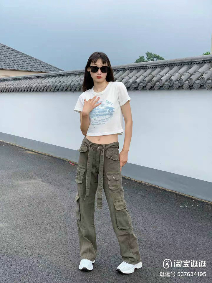 Quần kaki túi hộp Hiphop ống rộng xuông dài cargo pants trơn thời trang cho nữ/nam -hình thật shop chụp, Quần hộp 4 túi chất liệu kaki, from ống rộng, cạp trước phẳng sau chun dễ mặc