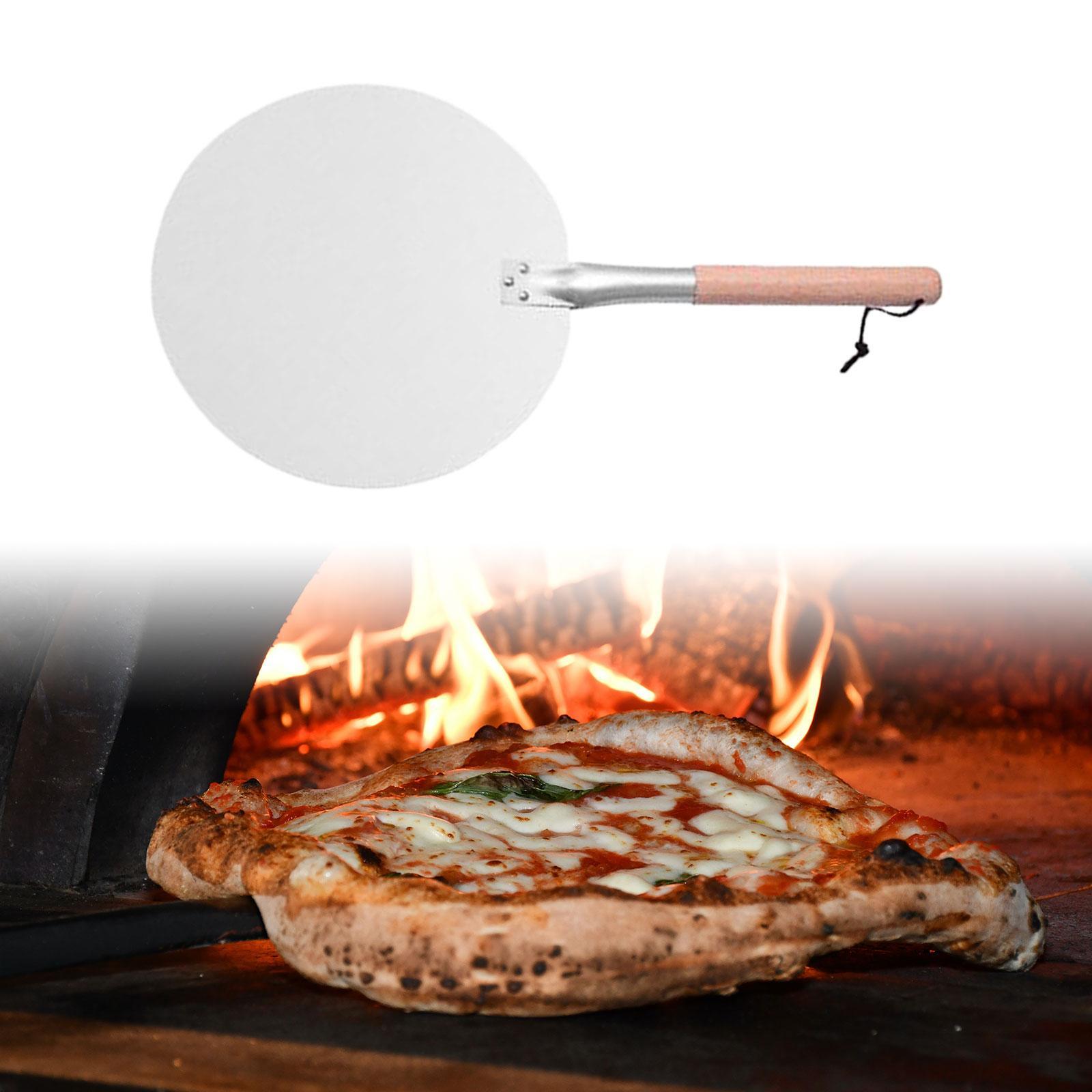 Durable Pizza Spade, Convenient, with Wooden Handle, Homemade Pizza Bread Metal Pizza Paddle Pizza Peel for Kitchen Bread Pasta Pastry Baking