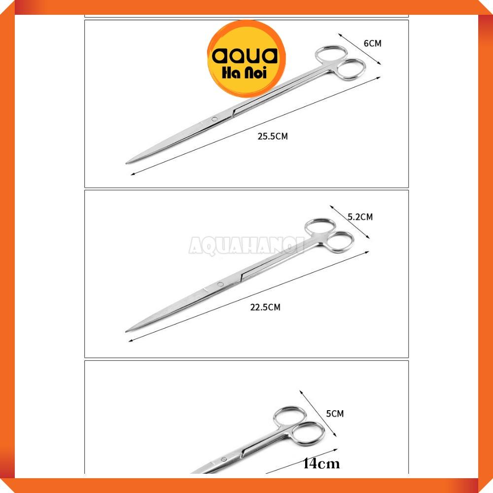 Kéo lưỡi thẳng/lưỡi cong cắt tỉa cây thủy sinh - inox không gỉ