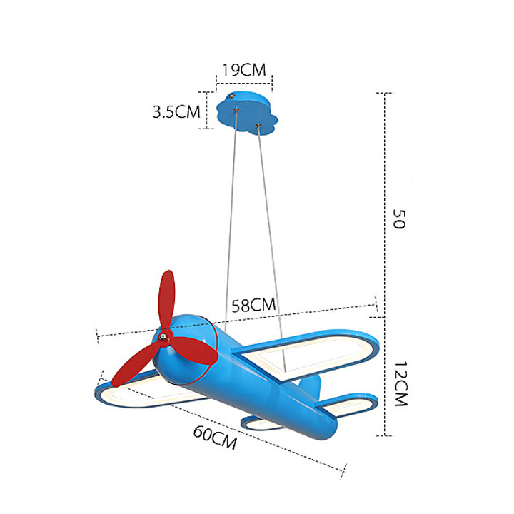 Đèn Chùm Máy Bay Phi Cơ 60cm x 58cm Đèn Trùm Phòng Ngủ Cho Bé Decor Trang Trí Phòng Trẻ Em Đẹp