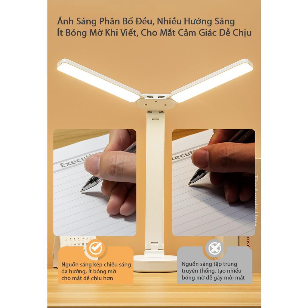 Đèn LED Để Bàn Học, Bàn Làm Việc, Thiết Kế 2 Thanh Led Rời phủ độ sáng, Chống Cận Thị, Phù Hợp Học Sinh, Sinh Viên