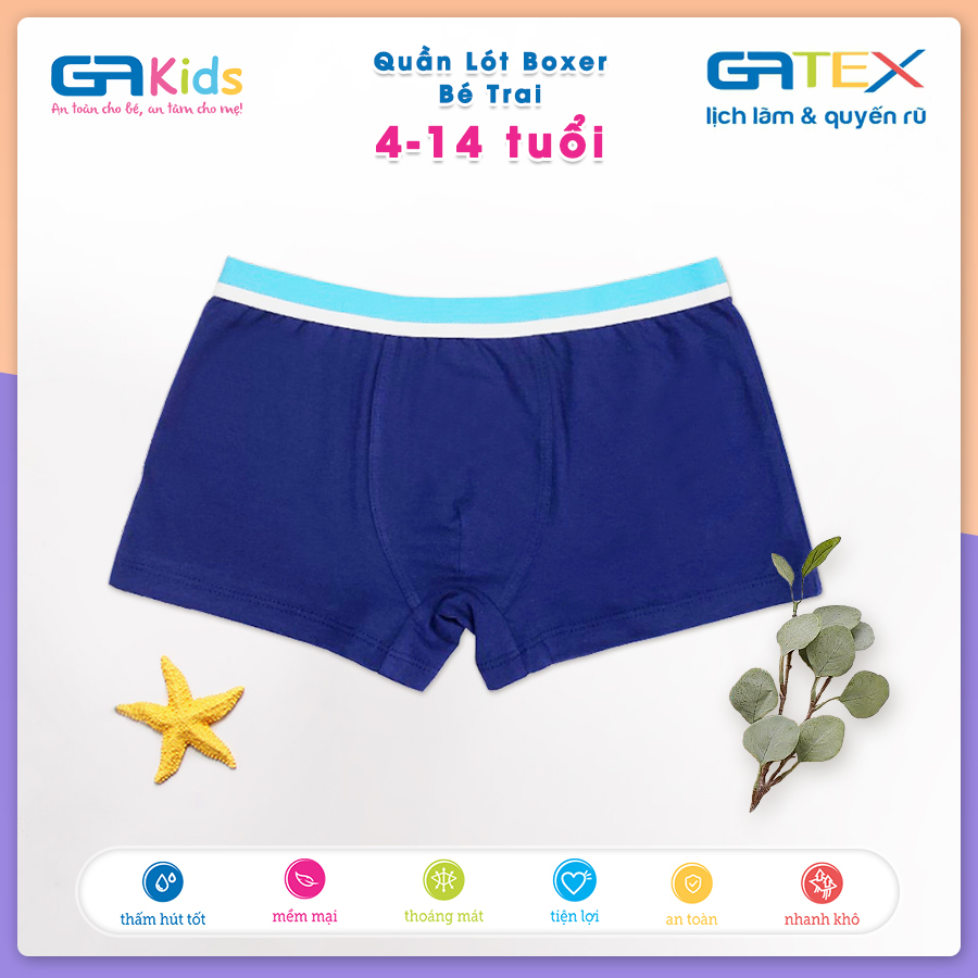 Set 3 Quần Lót Boxer Cho Bé Trai GAKIDS - Cotton Cao Cấp, Thoải Mái Cho Bé Năng Động