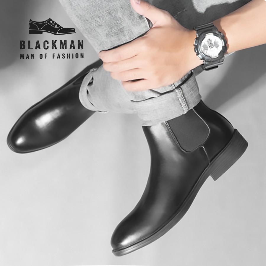 Giày cổ cao nam chelsea boots da bò cao cấp thời trang Blackman GD111