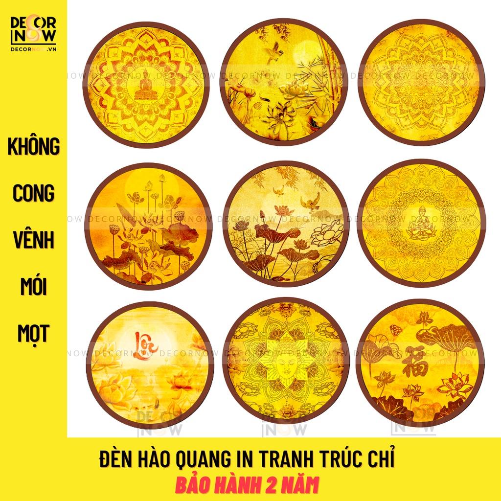 Đèn hào quang phật in tranh trúc chỉ DECORNOW 20,30, 40cm, trang trí bàn thờ, hào quang trúc chỉ HOA SEN DCN-15