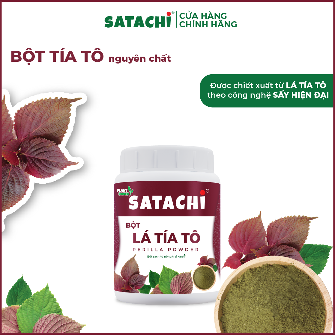 Bột Tía Tô SATACHI nguyên chất. Hỗ trợ gout, rối loạn mỡ máu, giải cảm, đẹp da. Hộp 68g