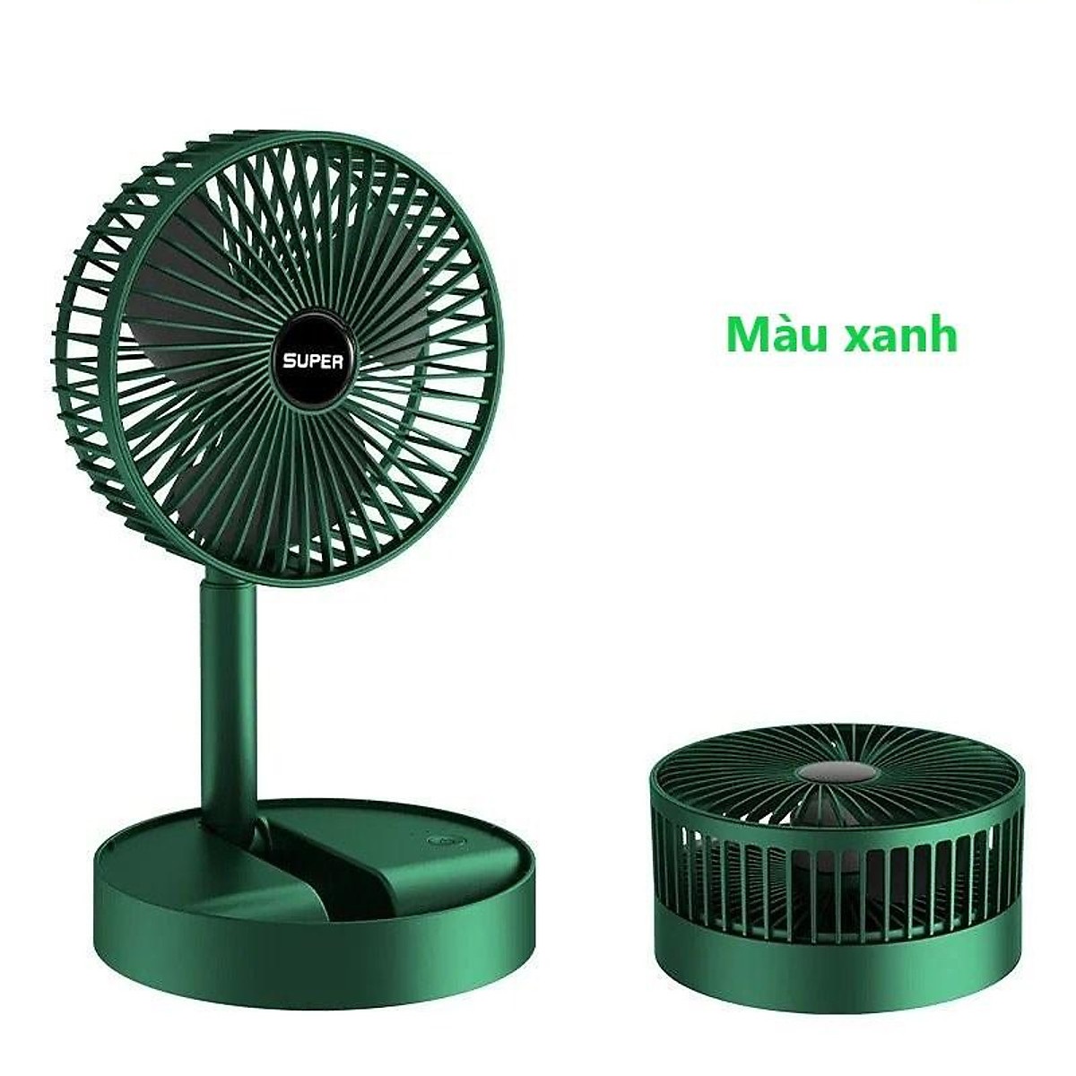 Quạt Tích Điện Super mini, Quạt Tích Điện Để Bàn Gấp Gọn 3 cấp độ