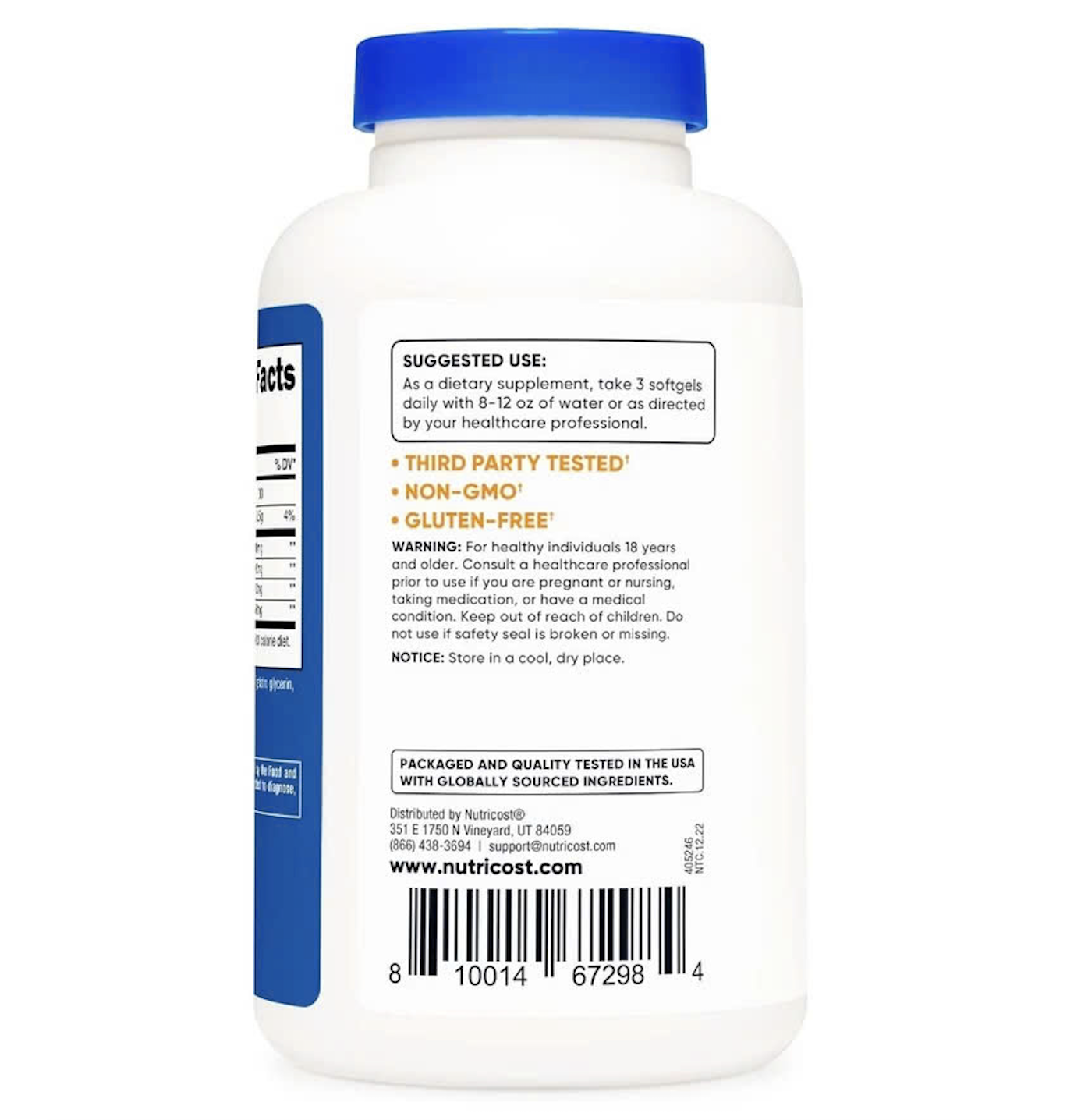 Nutricost Omega-3 2500mg (120 viên), Viên Uống Hỗ Trợ Sức Khỏe Toàn Diện, Bổ Sung EPA Và DHA