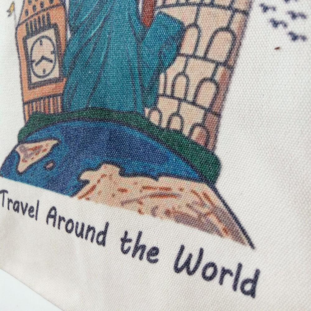 TÚI CANVAS TOTE TRAVEL AROUND THE WORLD - MAIHOME VB-MH006