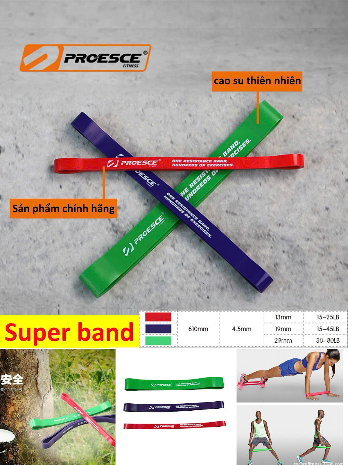 Dây kháng lực tập gym Superband - Tập Chân mông, chân