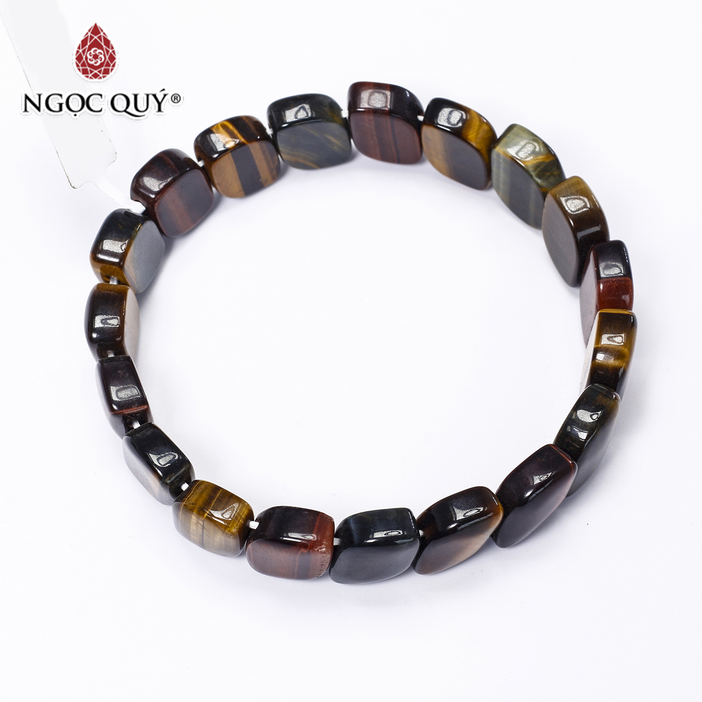 Vòng tay bản đá mắt hổ tam tài - Ngọc Quý Gemstones