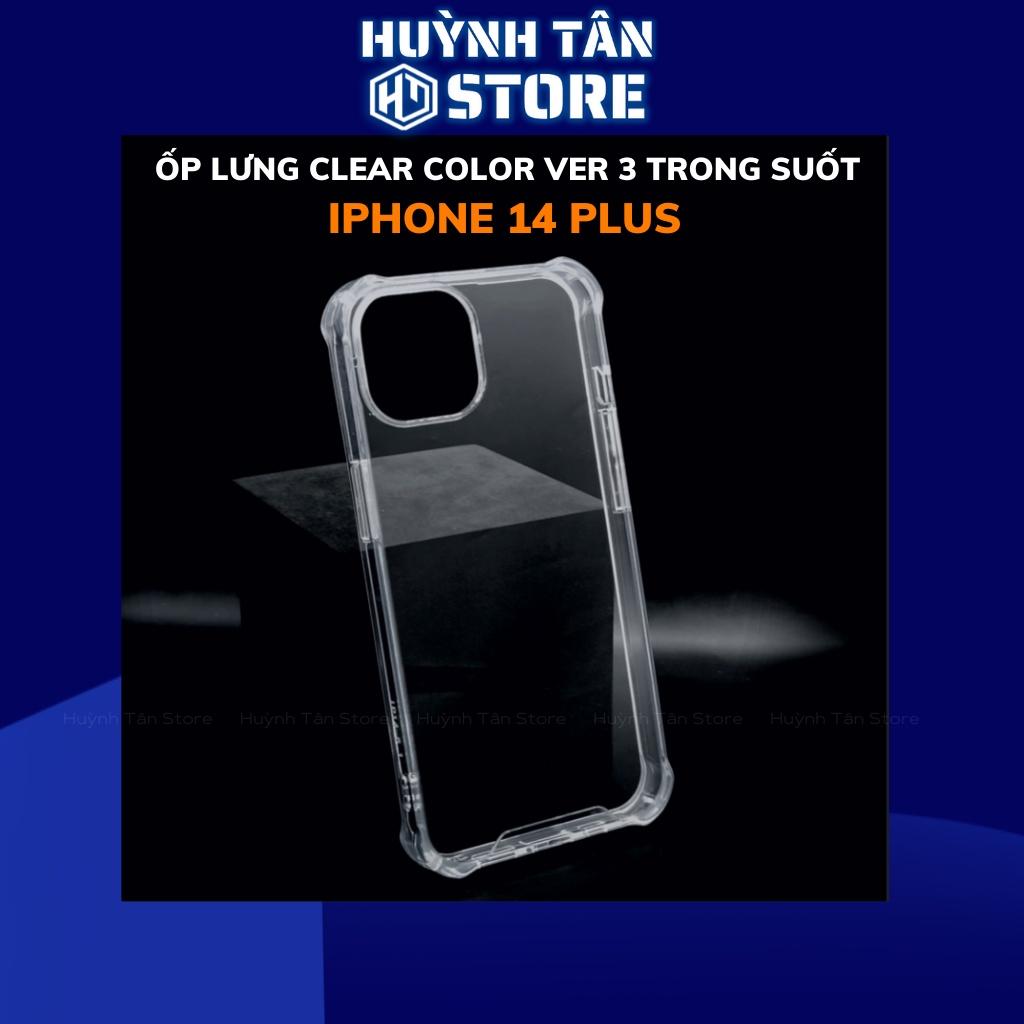 Ốp lưng ip 14 pro max ip 14 plus clear color ver 3 trong suốt không ố vàng bảo vệ camera phụ kiện huỳnh tân store