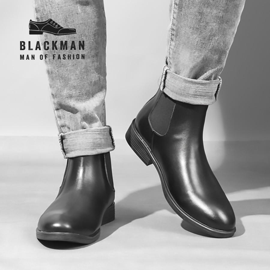 Giày cổ cao nam chelsea boots da bò cao cấp thời trang Blackman GD111