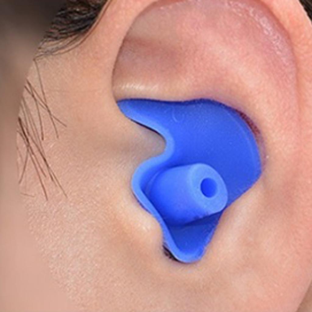 5- Swimming Ear Plug Silicone Ears  Hearing  with Case Black