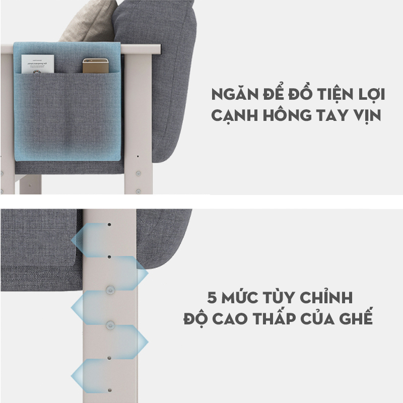 Ghế ngồi máy tính tựa lưng kèm đôn để chân NẰM NGỦ TRƯA THƯ GIÃN PEHOUSE - HÀNG CHÍNH HÃNG