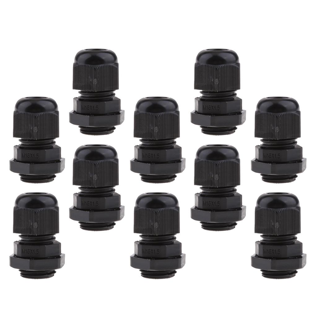 10 PC Chống Nước IP68 Nylon Tuyến Khớp Trắng Đầu Nối Dây M16