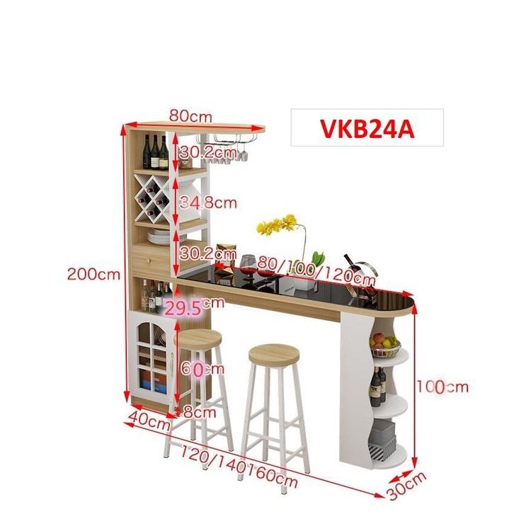 Quầy bar mini, quầy bar nhà bếp kết hợp tủ rượu VKB024A ( không kèm ghế) - Nội thất lắp ráp Viendong Adv