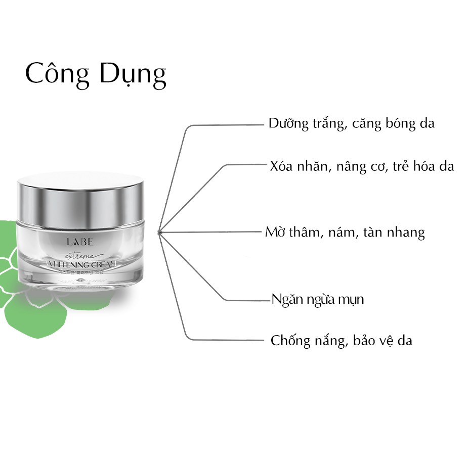 Kem dưỡng trắng da mờ thâm nám Extreme Whitening Cream 30g LABE