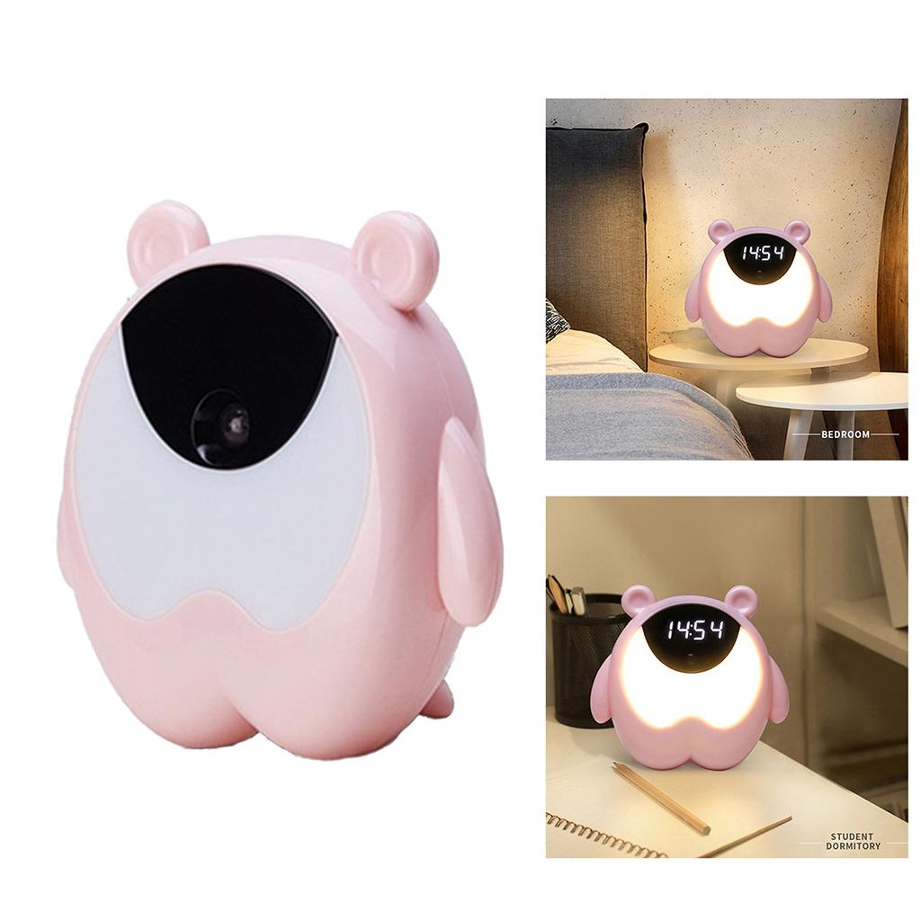 Digital LED Wake Up Light Table Lamp Alarm Clock Night Light Warm Light Colorful Light Beside Lamp for Kids Party Bedroom Home Decor