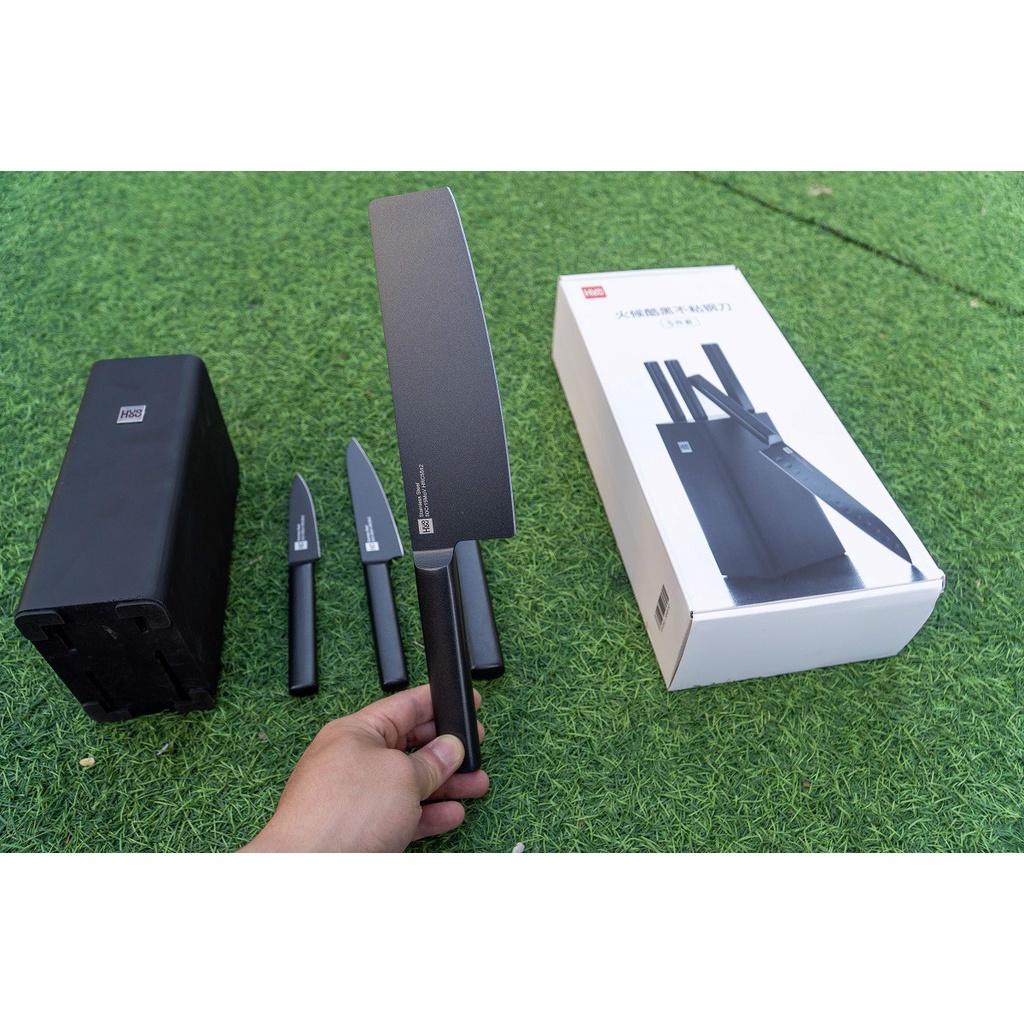 Bộ dao Đức 5 món Xiaomi HuoHou kèm chân đế gỗ