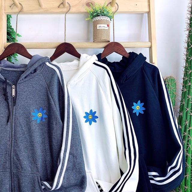 ÁO HOODIE - ÁO KHOÁC NỈ NGOẠI Thêu Sticker Hoa Cúc