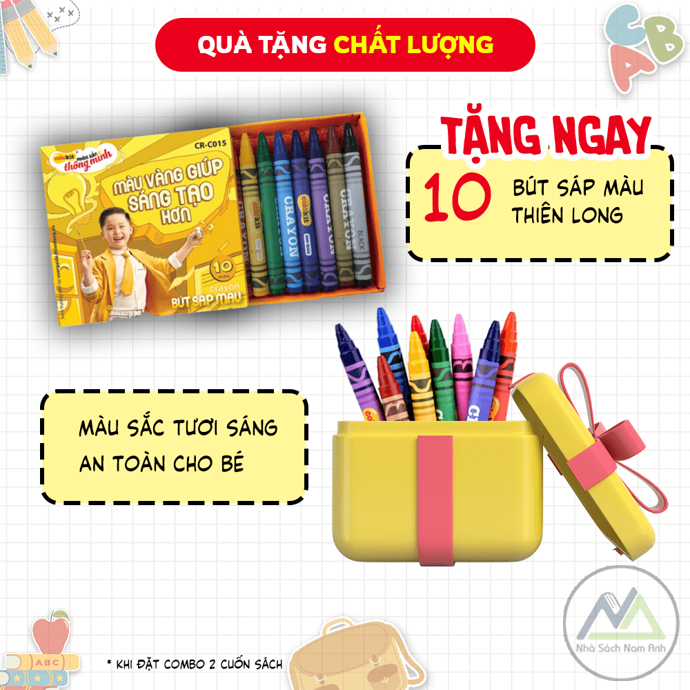 Combo Sách Làm Quen Chữ Cái Tiếng Việt  - Tập 1 + 2 TẶNG BỘ BÚT SÁP MÀU THIÊN LONG - Tác giả Dr. Pencil &amp; Rose