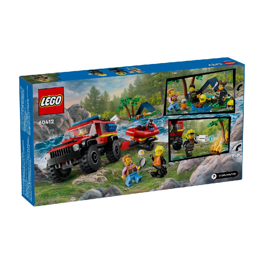 Đồ Chơi Lắp Ráp Xe Và Tàu Cứu Hỏa Chuyên Dụng LEGO CITY 60412 (301 chi tiết)