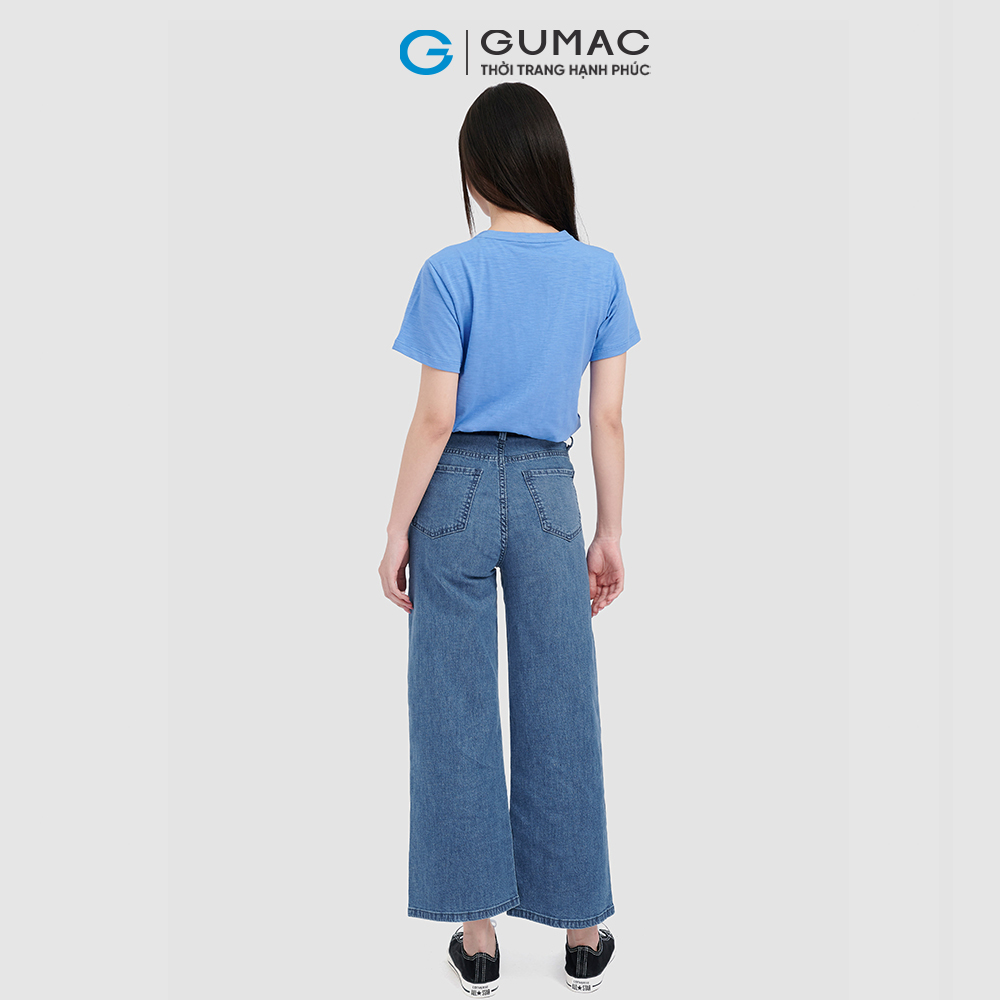 Áo thun nữ GUMAC ATC10033 in chữ BONJOUR năng động