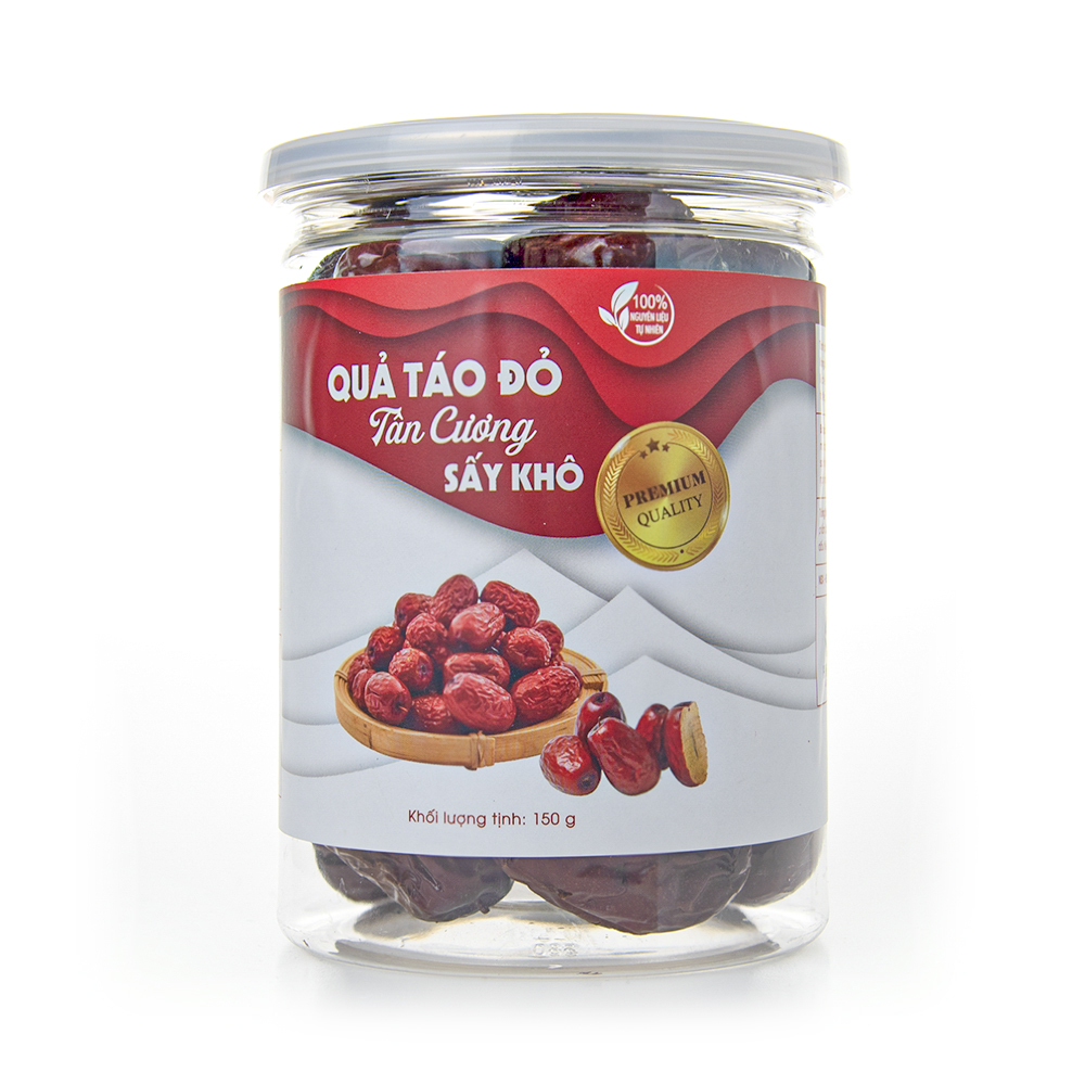 [Táo Đỏ King Size] Táo Đỏ Tân Cương Loại 1, Táo Đỏ Tân Cương Sấy Khô Hũ Nắp Nhôm 150g - Fami Nuts - Hạt Dinh Dưỡng Cao Cấp.