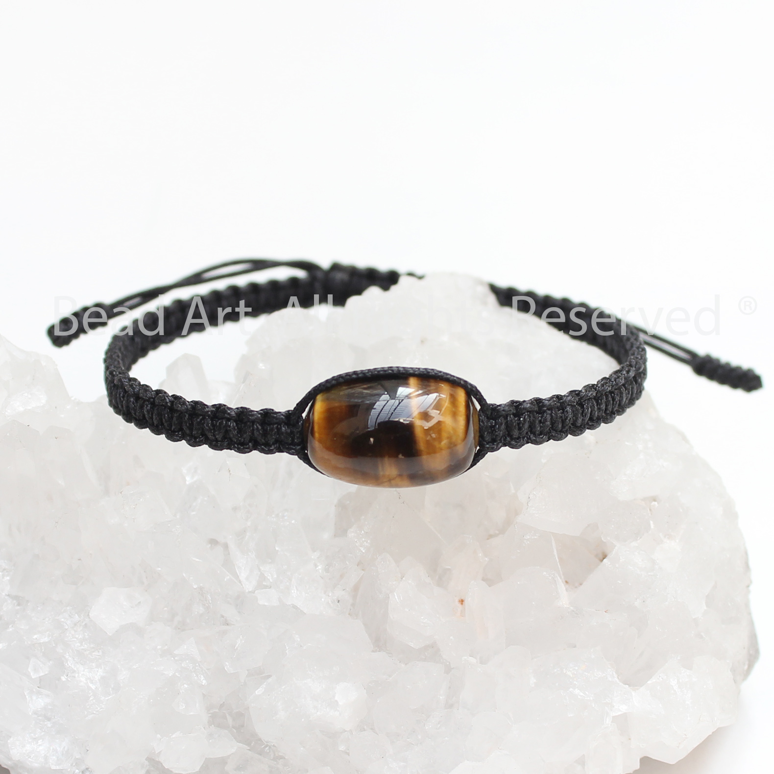 Vòng Tay Lu Thống Mắt Hổ Vàng Nâu, Mắt Cọp Vàng Nâu, Brown Tiger Eye Tự Nhiên Loại A, Mệnh Thổ, Kim, Vòng Tay Phong Thuỷ - Bead Art