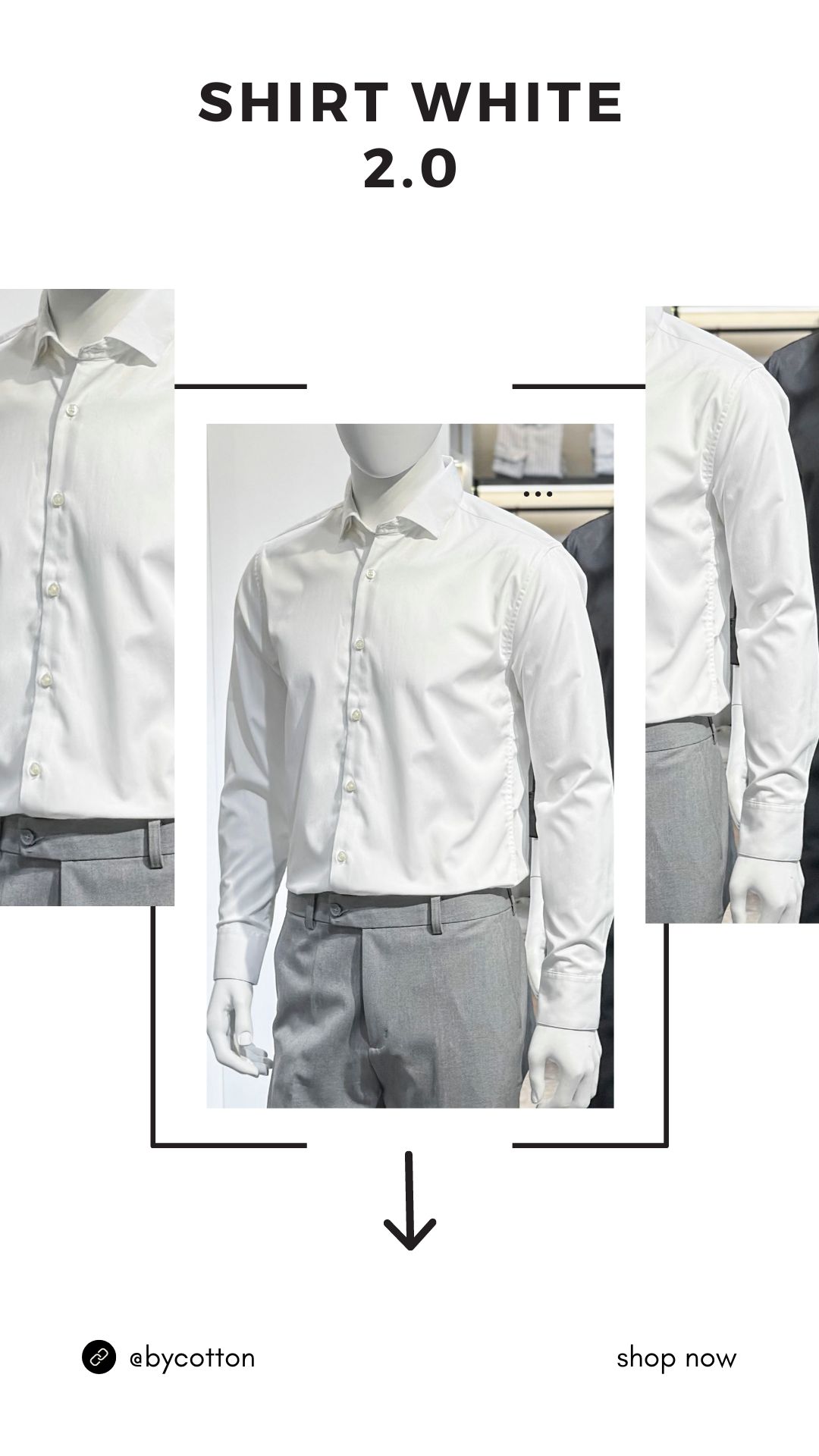 Áo Sơ Mi Nam Dài Tay Trắng BY COTTON White Shirt 2.0