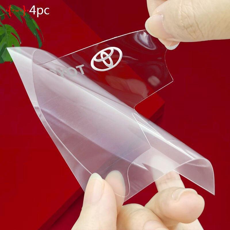 Bộ 8 miếng hình dán màu trong suốt bảo vệ tay nắm cửa xe ô tô Toyota Vios Corolla Cross Rush Fortuner Wigo Camry Innova