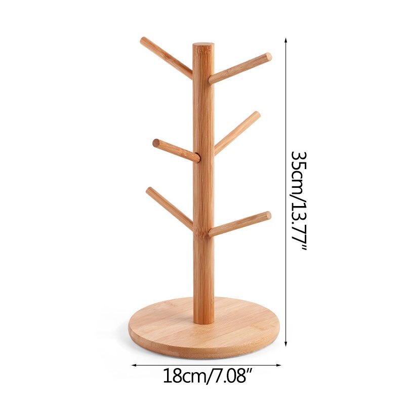 Giá treo đã chức năng Giá đỡ ly bằng gỗ móc treo chìa khóa sắp xếp trang trí nhà cửa dành cho phòng khách