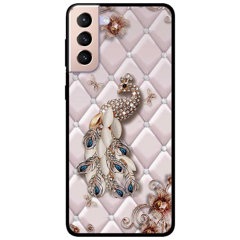 Ốp lưng dành cho Samsung Galaxy S22 - S22 Plus - S22 Ultra - mẫu Chim Công Nền Da