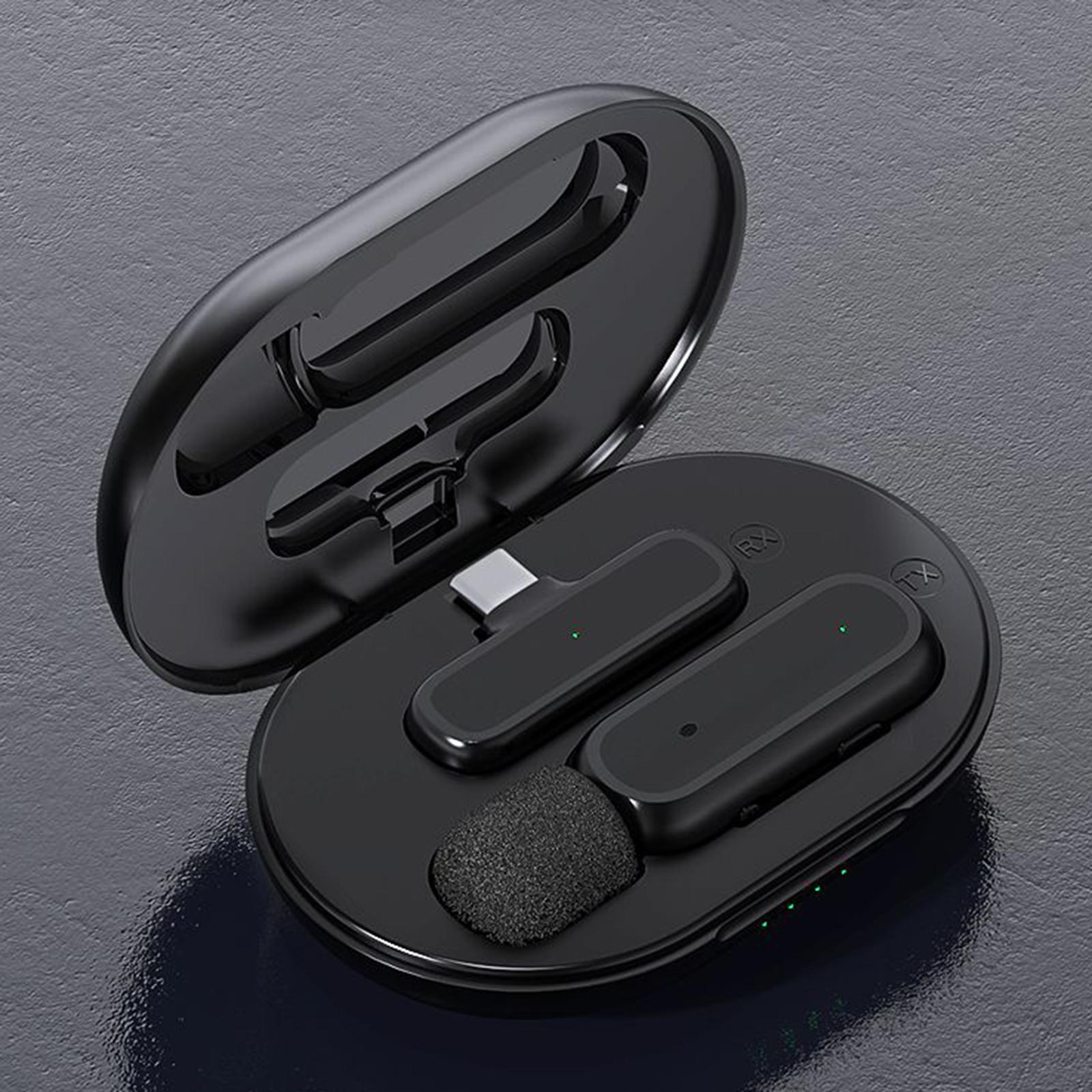 Wireless Lavalier Microphone Type C with Charging Box Clip On