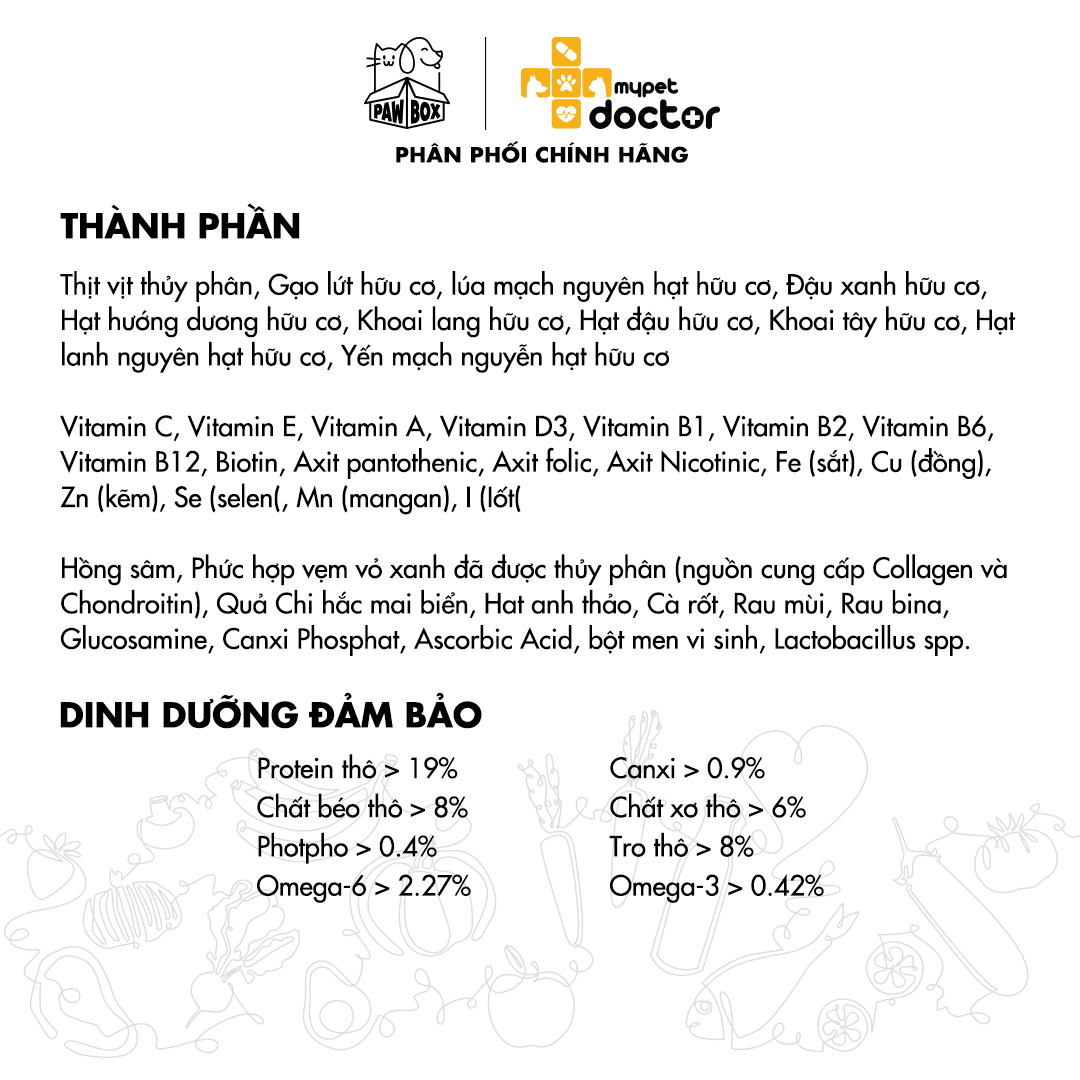 Dành cho chó béo phì hạt hữu cơ dinh dưỡng 2 in 1 My Pet Doctor Lapaw