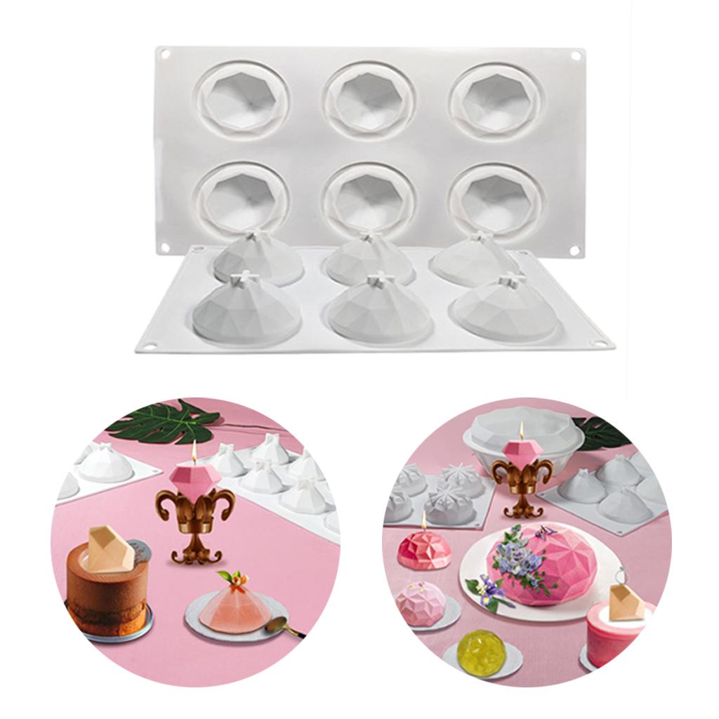 Diamond Silicone Mold, Non-stick Easy Release Silicone Mold Tray for Handmade Chocolate, Mousse Cake Baking, Biscuit and Soap