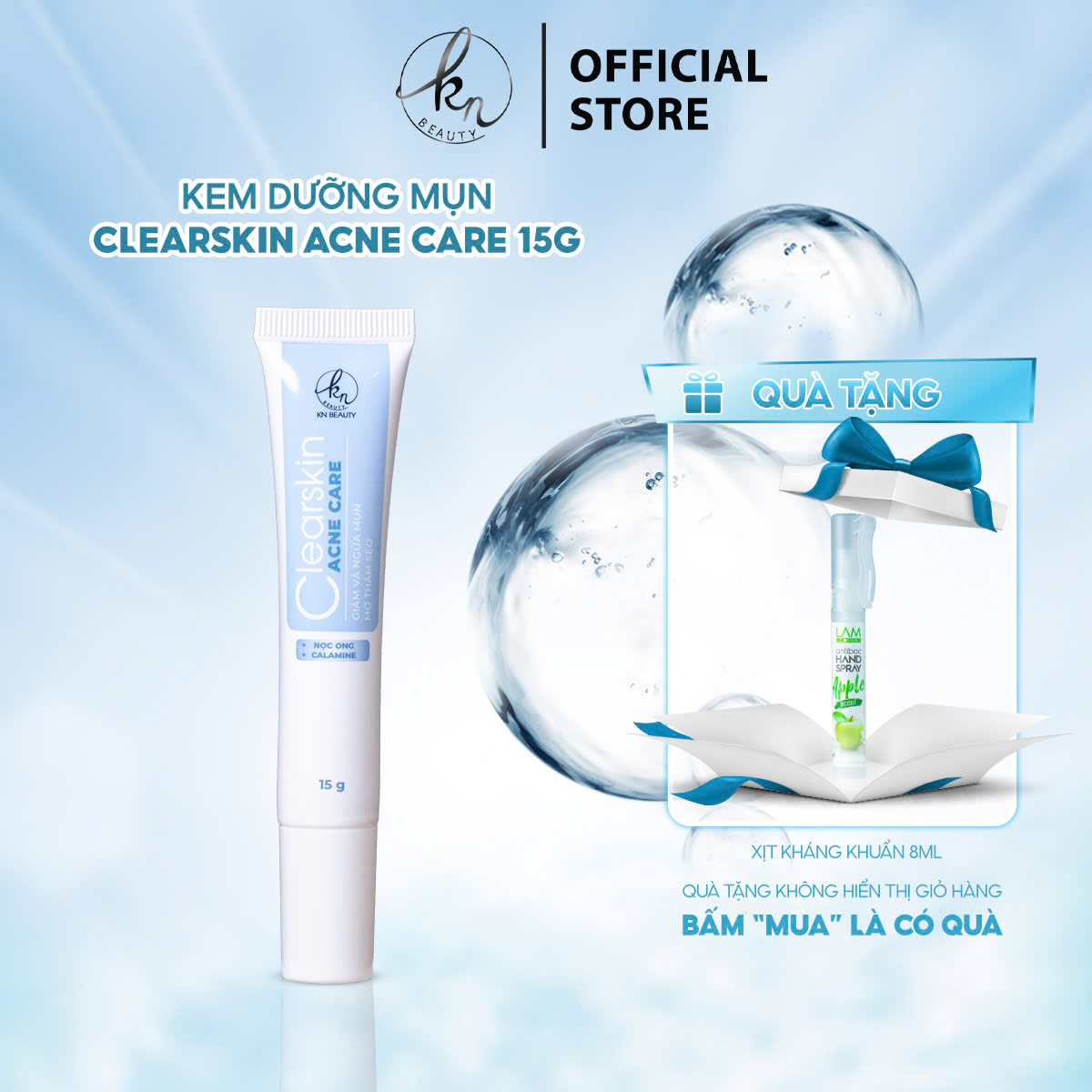 Kem dưỡng mụn CLEARSKIN ACNE CARE KN BEAUTY 15 gram