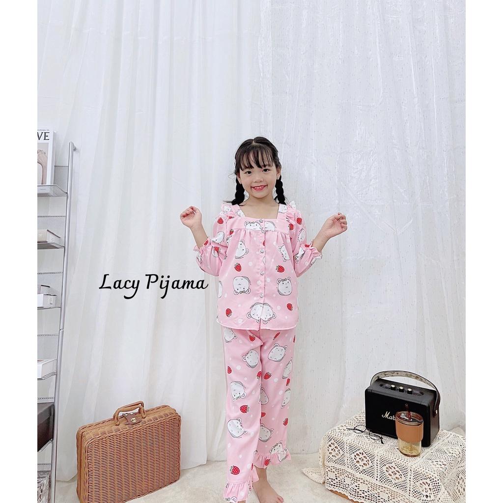 Đồ bộ bé gái, bộ pijama ngắn tay quần dài cho bé gái size 18-30kg chất lụa mango mềm mát