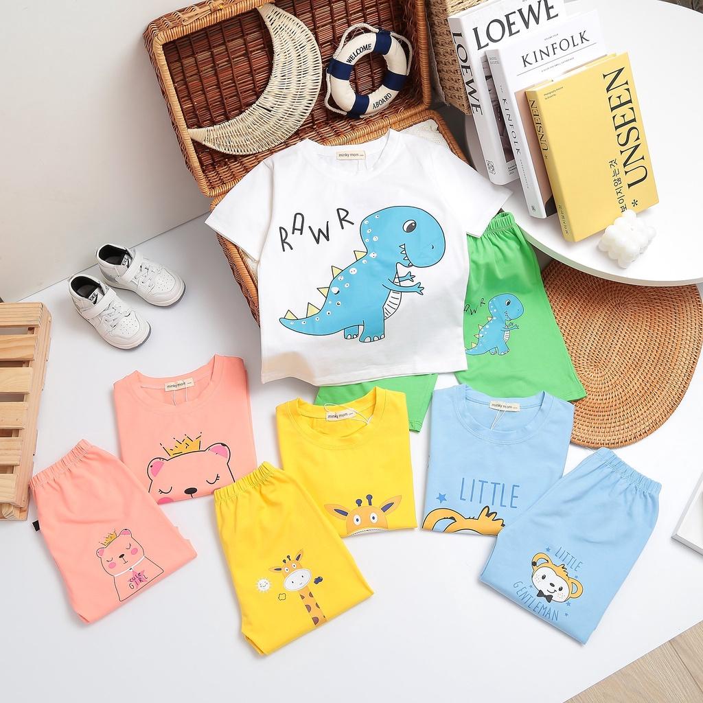 Bộ ngắn tay cotton 100% Minky Mom size đại mềm mịn mát cho bé trai bé gái từ 19-27kg