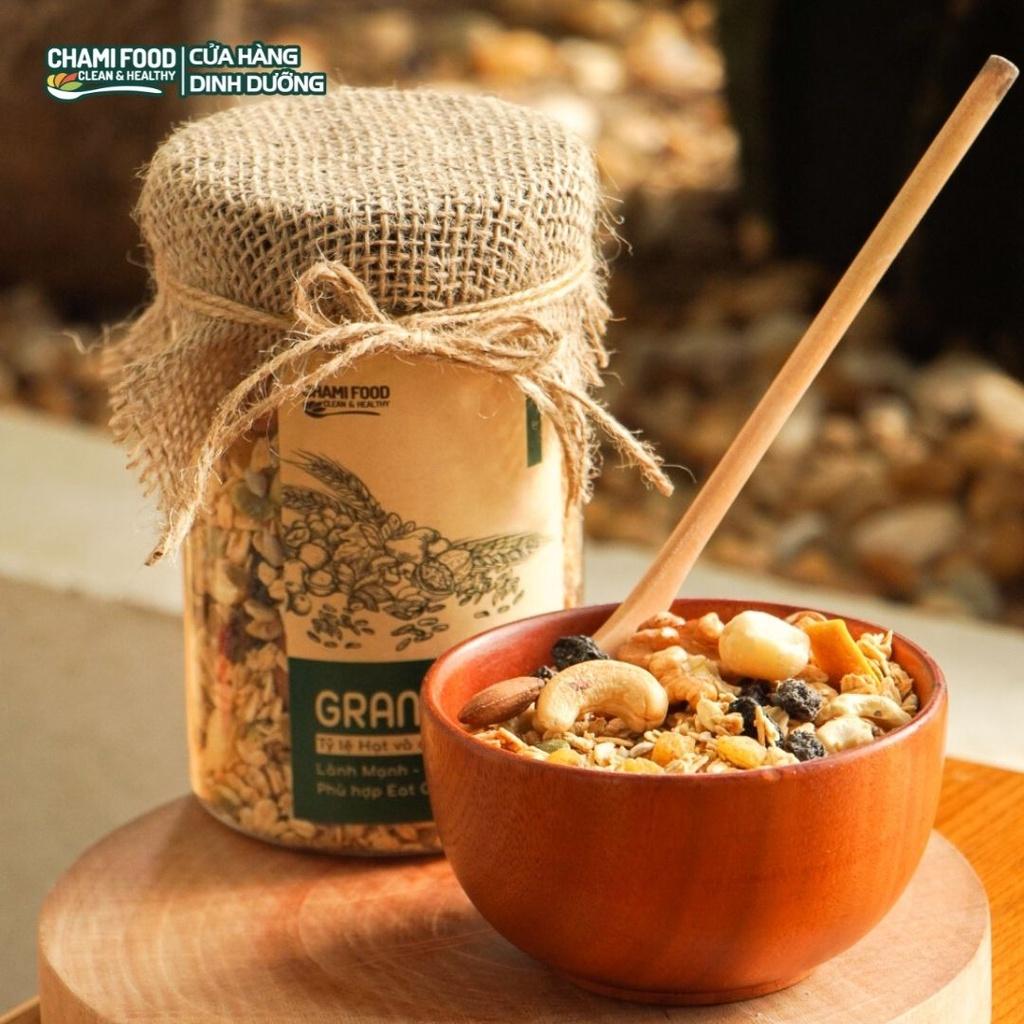 Granola Ăn Kiêng Chami Food Siêu Hạt Giảm Cân Không Đường 500g 50% Yến Mạch Úc Ngũ Cốc Eat Clean Lành Mạnh Thơm Ngon